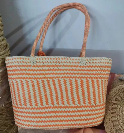 Orange&beidge papirnata velika torba