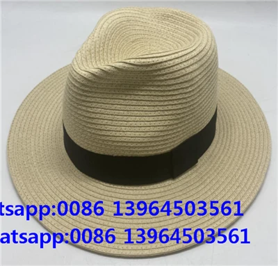 Ležerni škrti papirni slamnati šešir Fedora cilindrični šešir