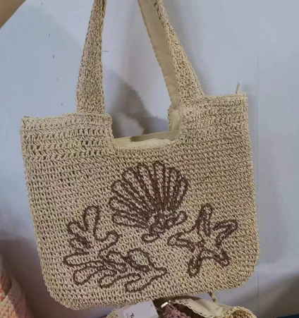 Papirna heklana torba za rame sa uzorkom za pletenje