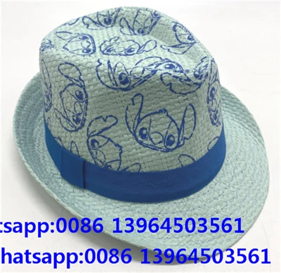 Plavi muški prozračni slamnati ljetni šešir