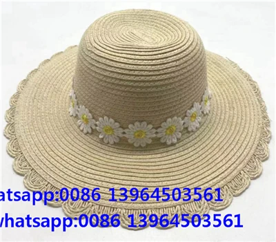 Daisy Ribbon Wide Brim Woven Paper Slam Women Hat