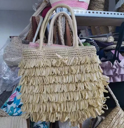 Handwven Tassels Bag Beidge