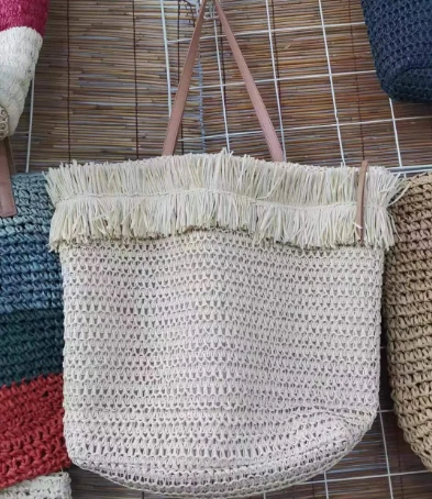 Bež prošivene rese Shopping Women Bag