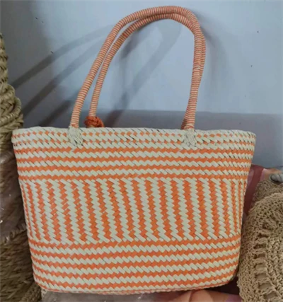 Orange&beidge papirnata velika torba