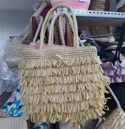 Handwven Tassels Bag Beidge