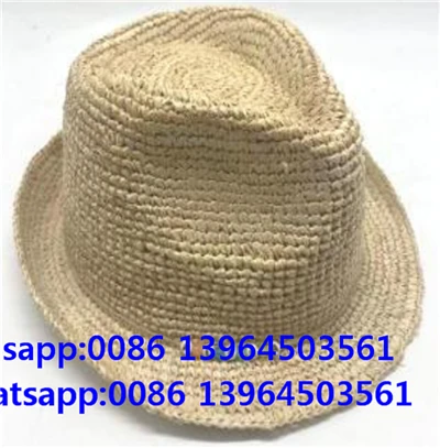 Ručno tkani heklani Fedora meki slamnati šešir